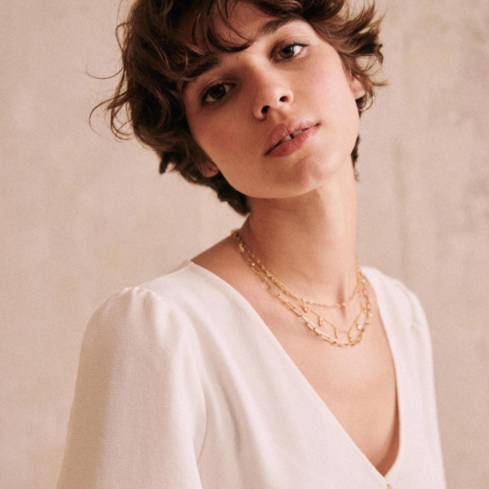 Sezane Thalia Blouse Écru Size 34